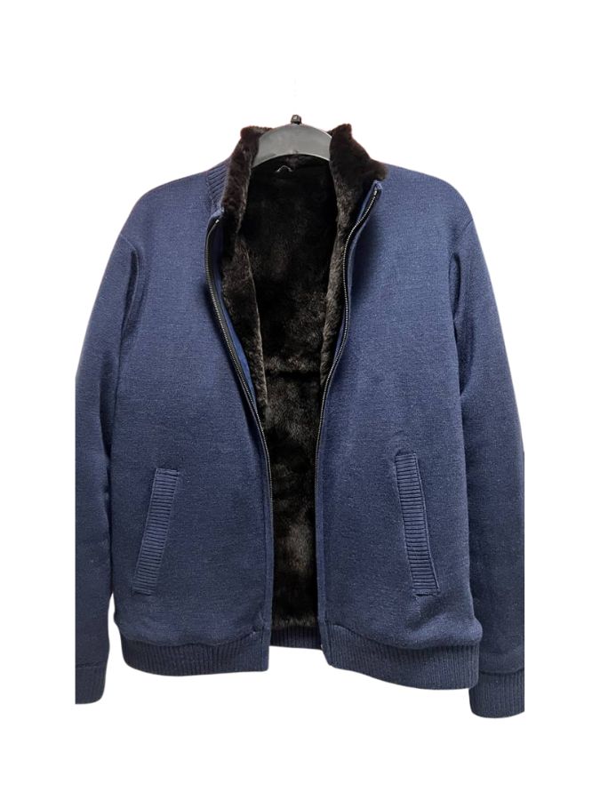 Loro piana Jacka Man Loro piana beaver lined fur jacket Blå Ok